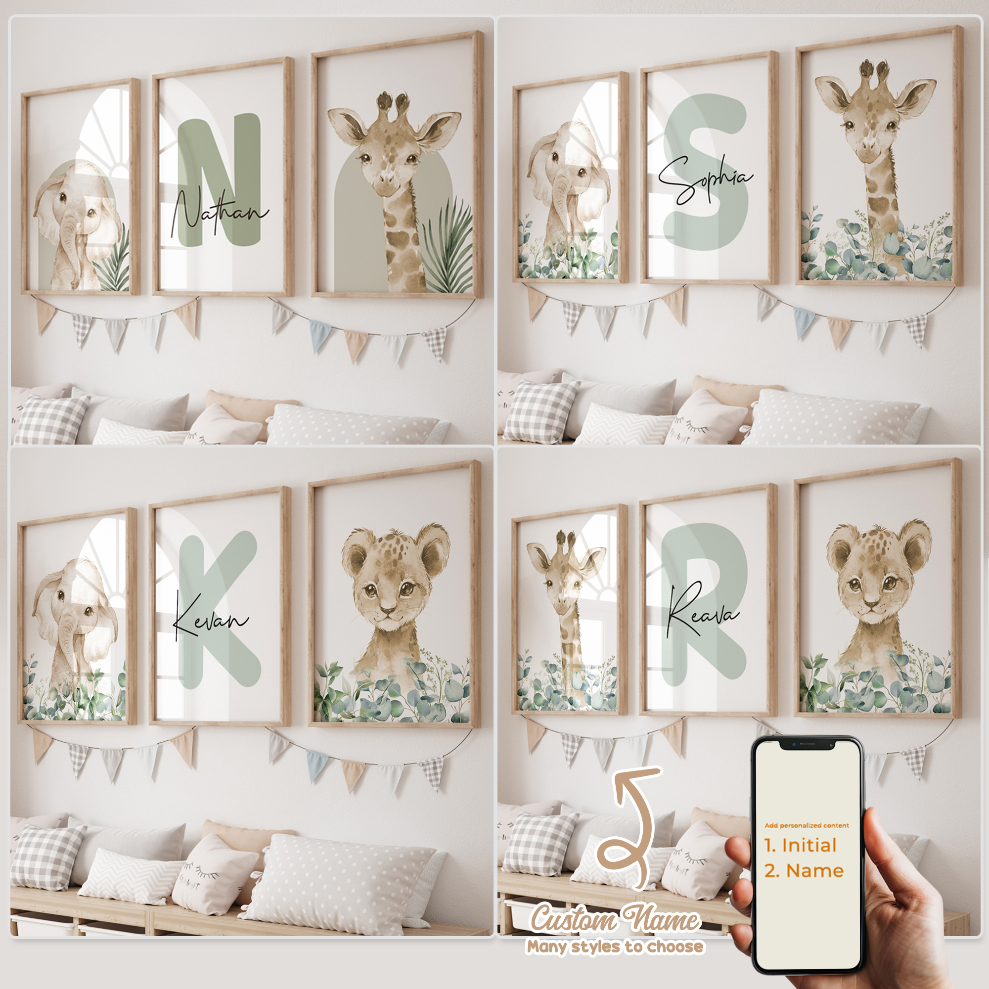 Photography Object - 3pcs Personalized Custom Name Cartoon Forest