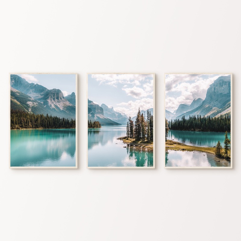Photography Poster - Canada Mountain Lake Poster Scenic Forest
