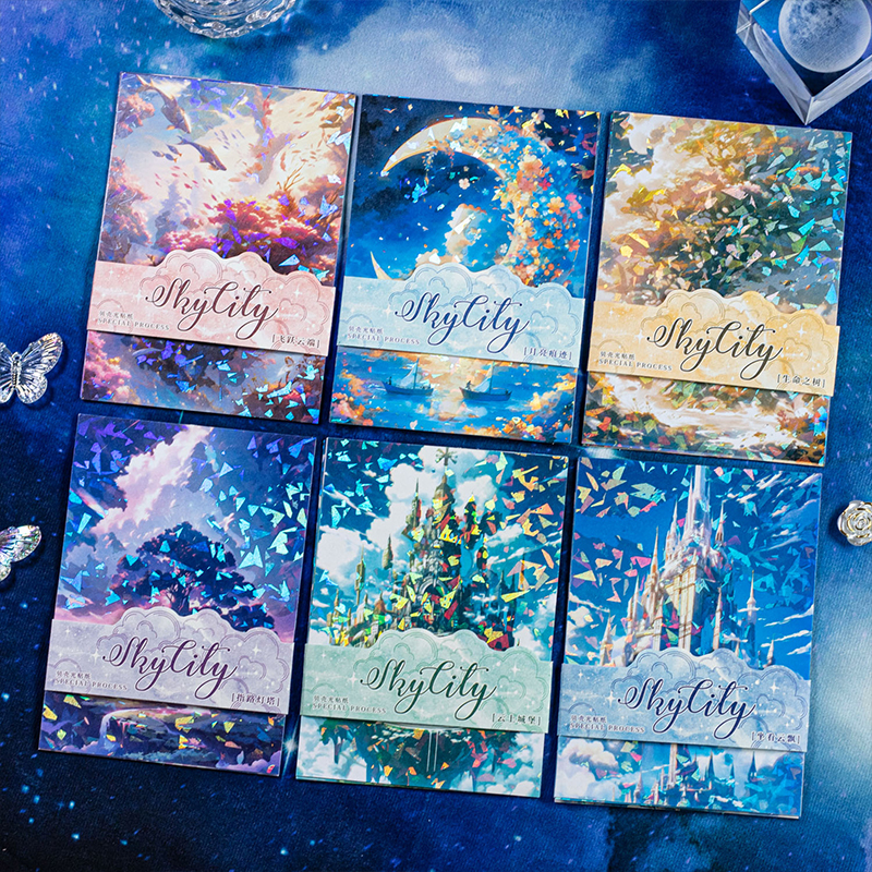 Photography Journal - 5 pcs/pack Vintage Stickers Sky City