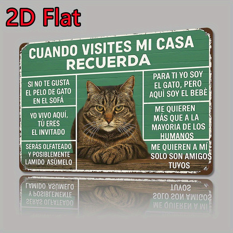 Photography Jokes - Funny Spanish Cat House Rules Metal