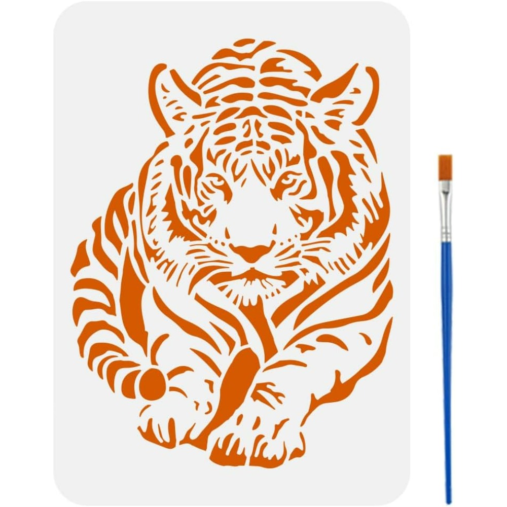 Tiger Stencil with Paint Brush - Photography Technique 리뷰 및 가격