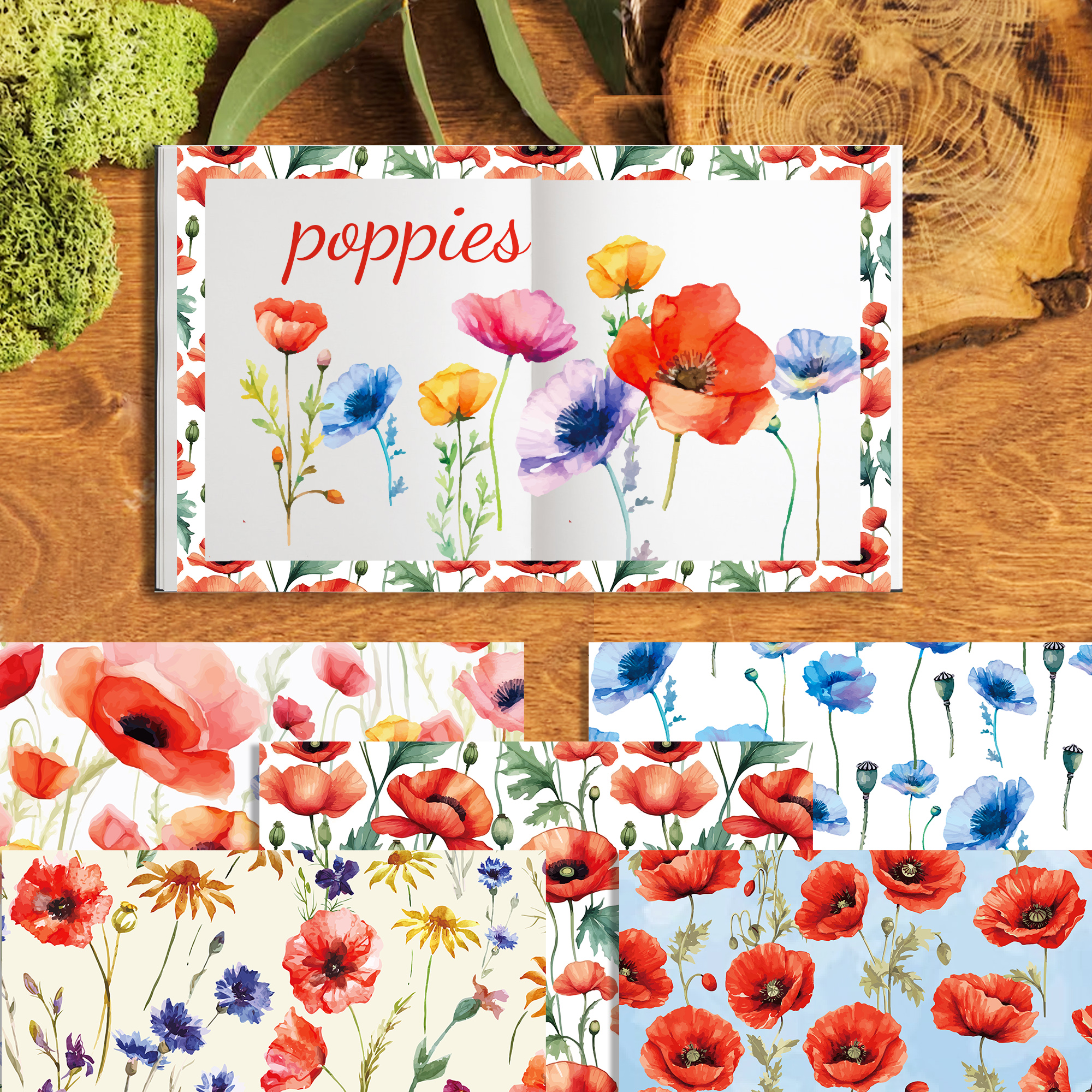 24pcs 30*30cm Poppy Red Flower - Photography Paper 리뷰 및 가격