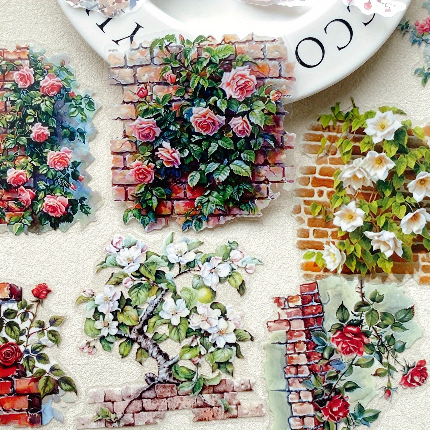 10pcs Plant Flowers Sticker PE - Photography Journal 리뷰 및 가격
