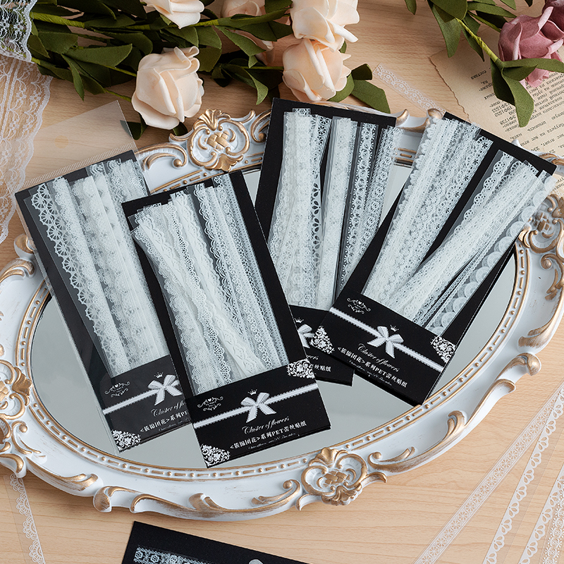 30pcs Retro Floral White Lace  - Photography Journal 리뷰 및 가격