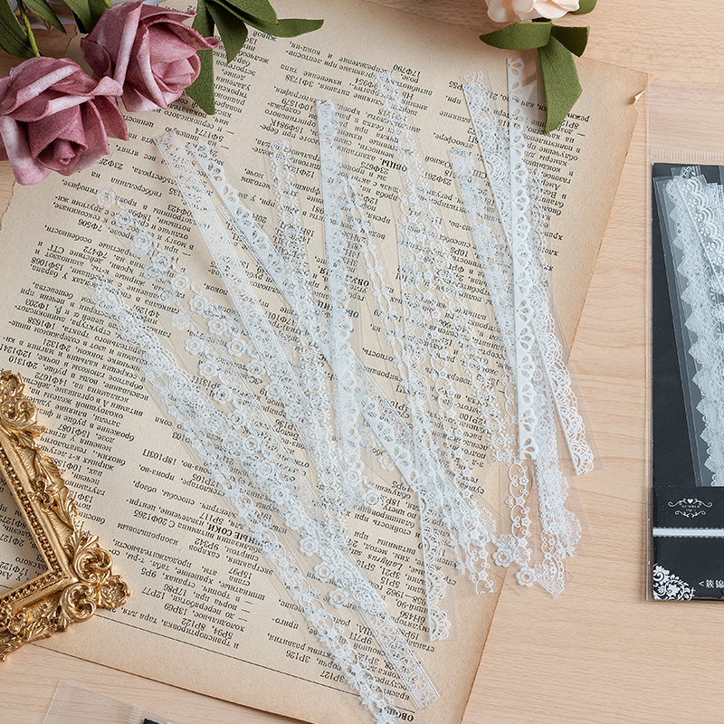 30pcs Retro Floral White Lace  - Photography Journal 리뷰 및 가격